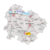 Landkreiskarte mit Gemeinden, Straßen und Seen