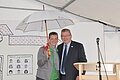 Jubiläum anl. des 30-jährigen Bestehens der Jugendwerkstatt Langenaltheim - Leiterin Anette Pappler und Landrat Gerhard Wägemann
