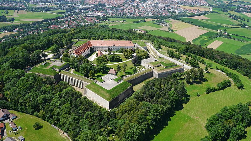 Die Wülzburg in Weißenburg aus der Vogelperspektive