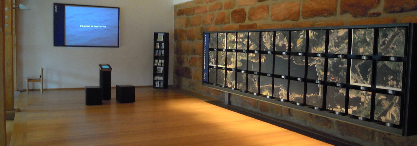 Die Ausstellung zur Entstehung der Seen im Fränkischen Seenland im Infozentrum Mandlesmühle.